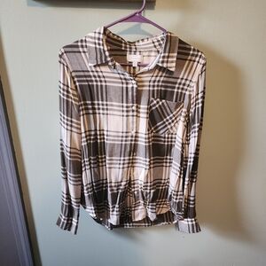 Plaid Button-Up Shirt